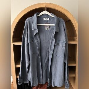 NWT Double Zero Mineral Washed Waffle Button-Up - 100% cotton